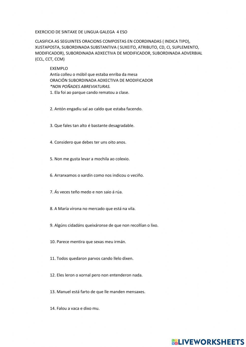 Sintaxe lingua galega