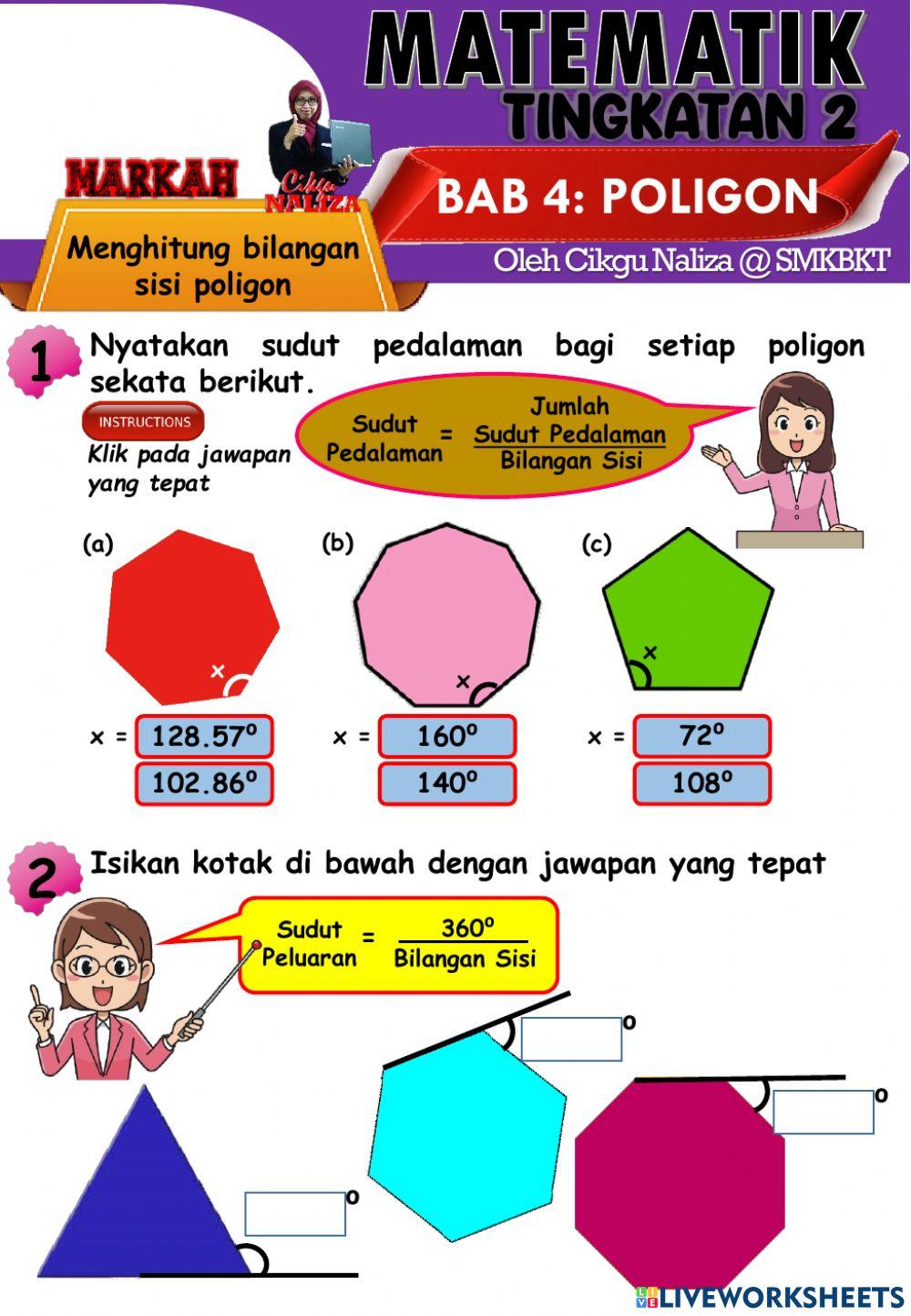 Menghitung bilangan sisi poligon sekata