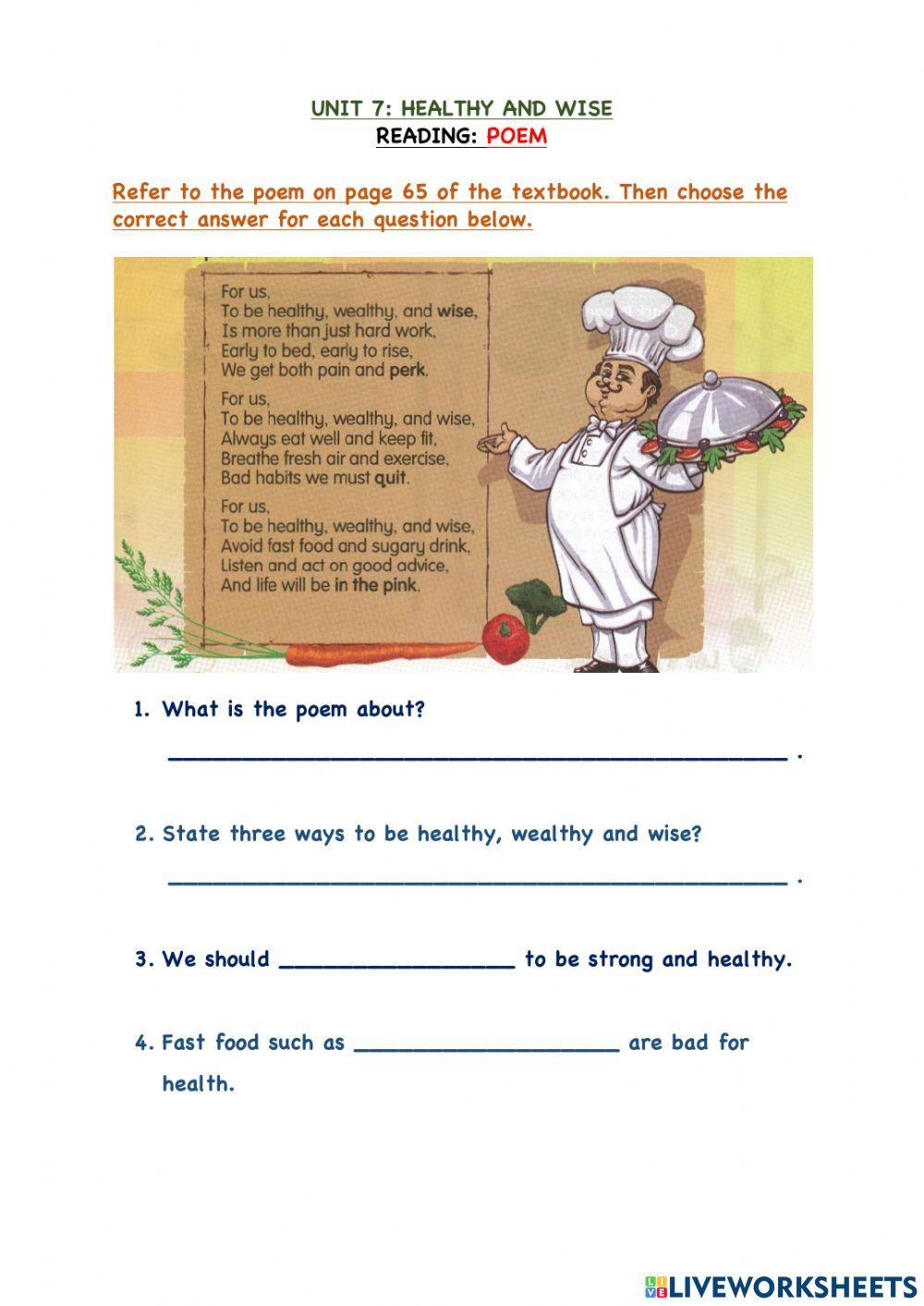 Poem Comprehension For Grade 4 With Questions And Answers | Sitedoct.org