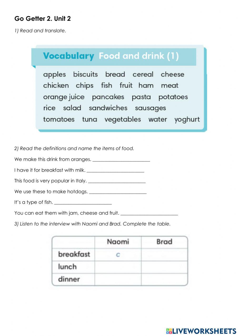 Go Getter 2 - Unit 2