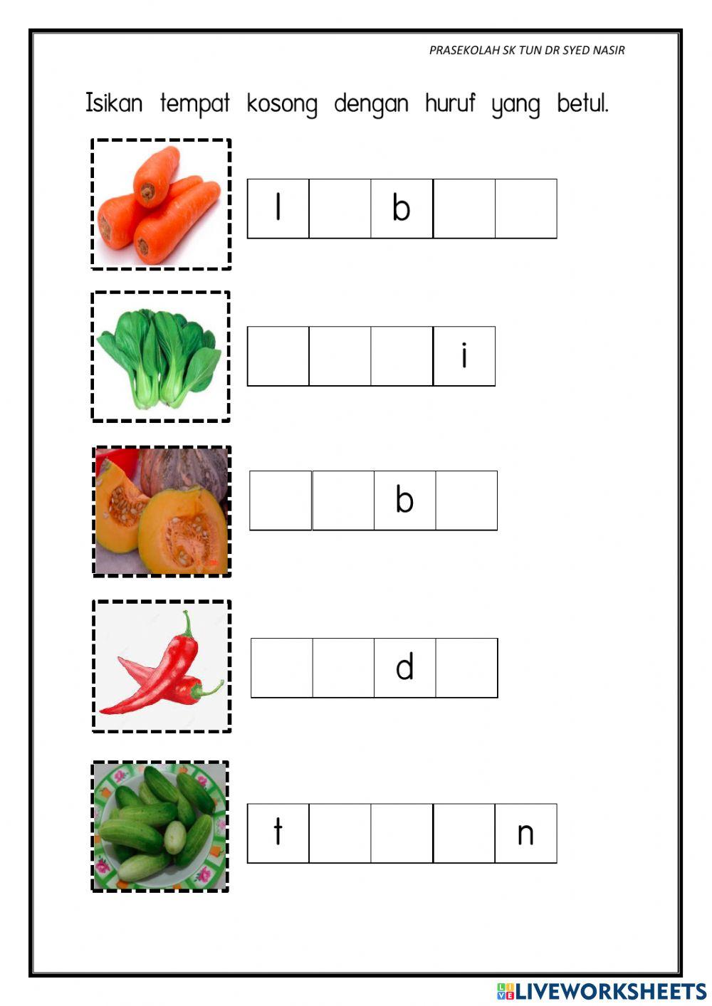 Tema: Sayur-sayuran