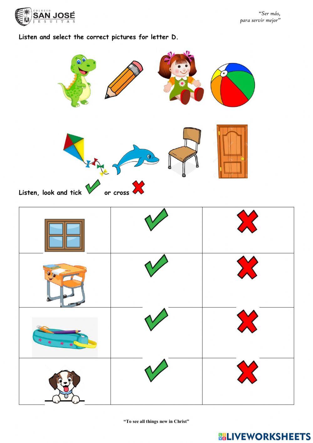 Letter d listening activity