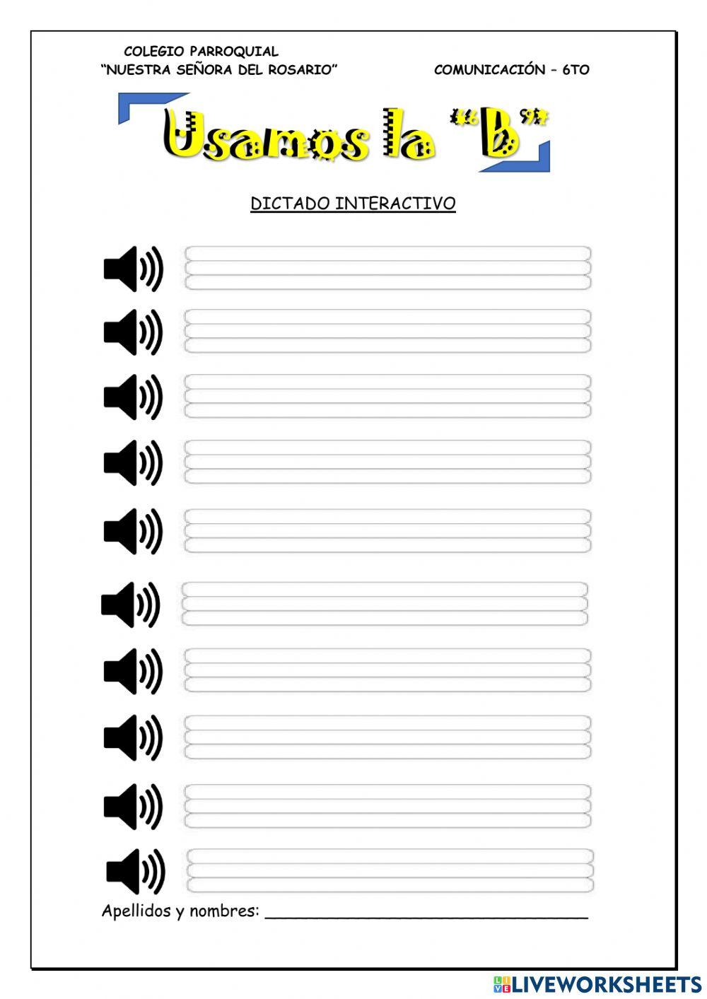 Dictado interactivo - uso de la b