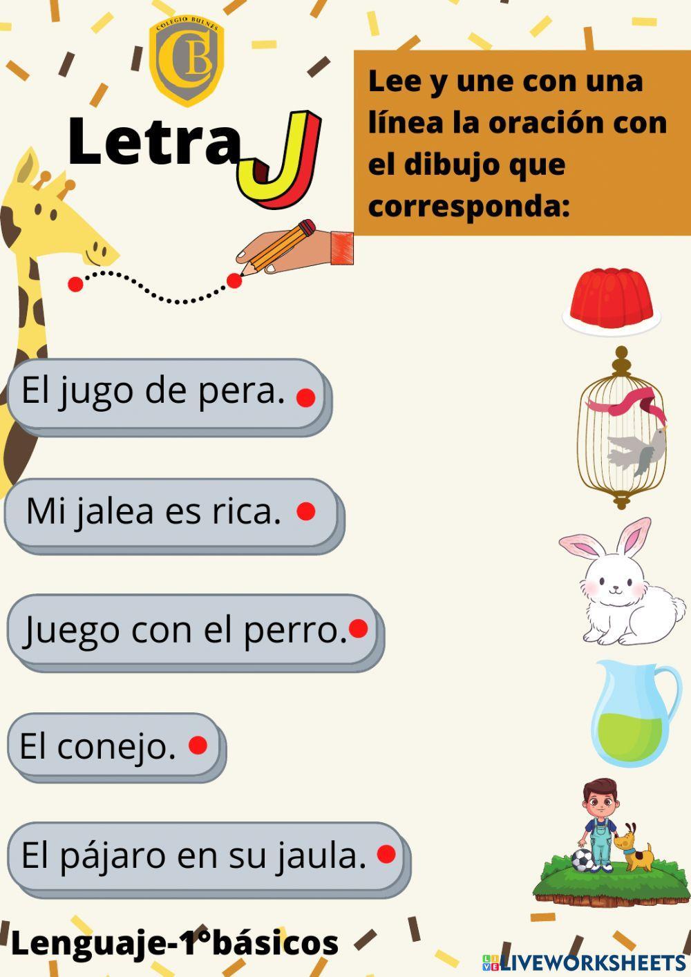 Oraciones con letra J