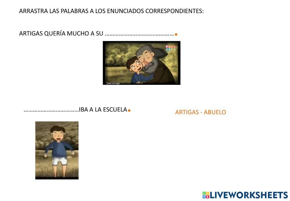 Completa los enunciados sobre Artigas