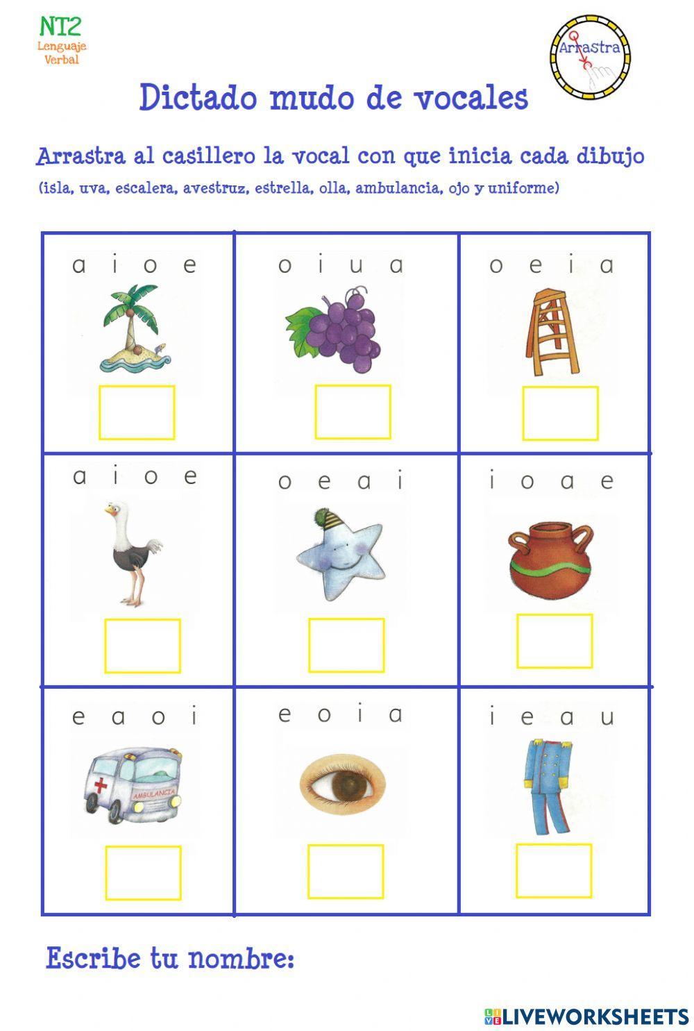 Dictado Mudo Vocales