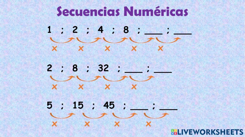 Secuencias Numéricas (multiplicación)