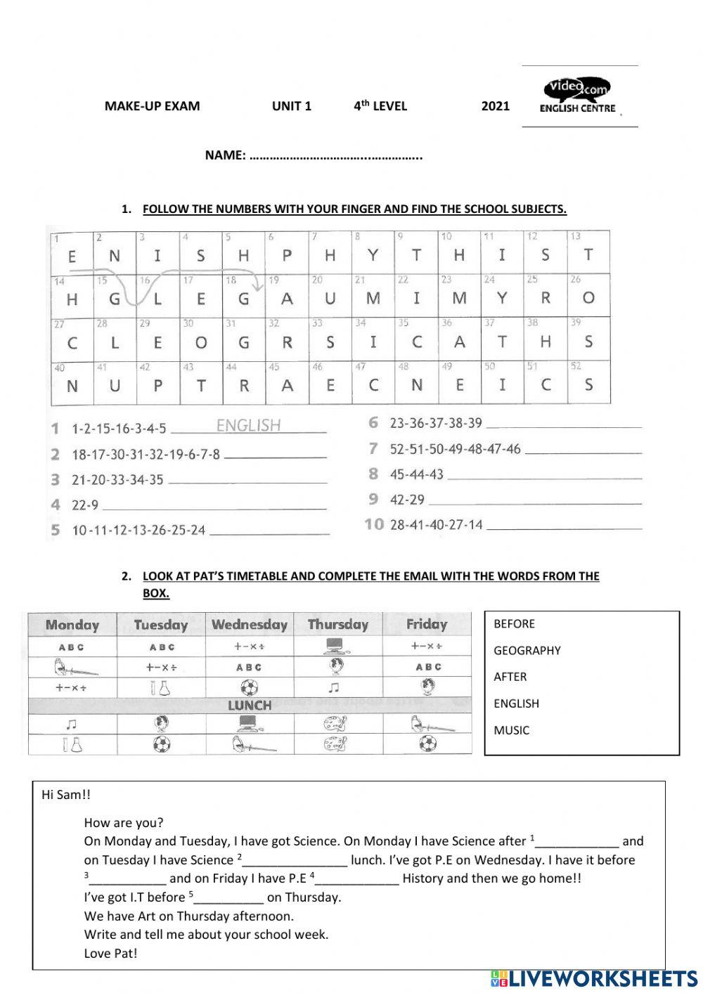 Make up super minds unit 1