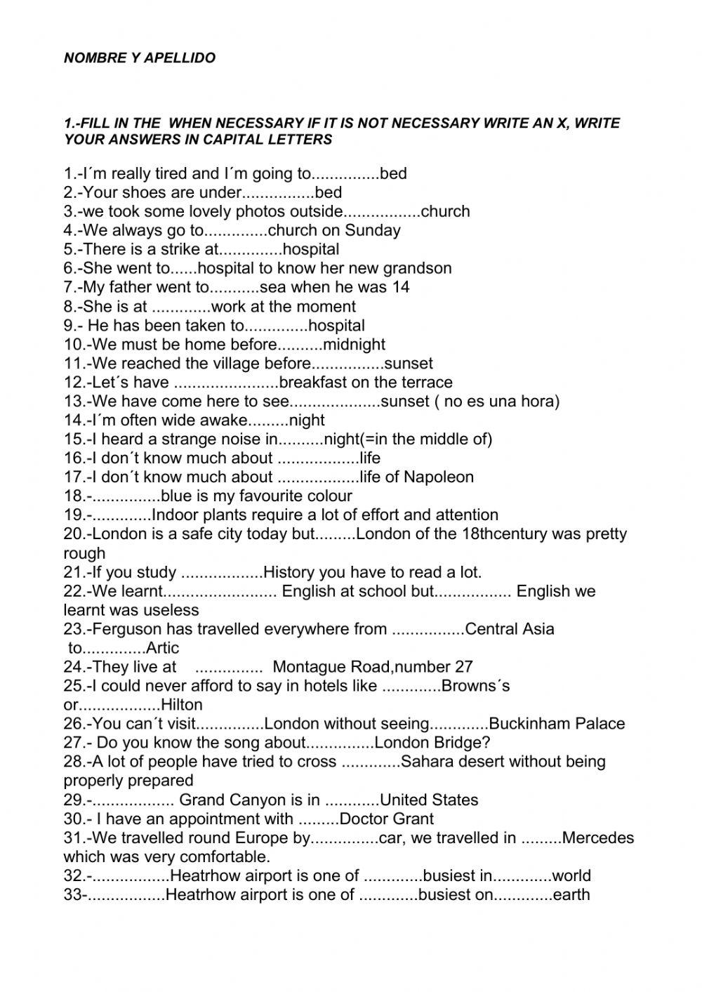 THE ARTICLE online worksheet | Live Worksheets