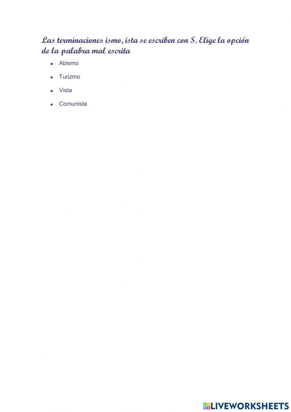 Ortografía uso de la S en palabras terminadas en SIVO - SIVA