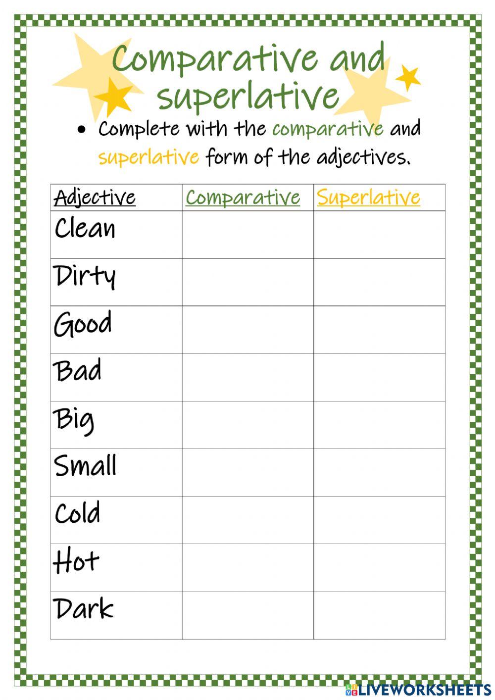 Comparatives and superlatives