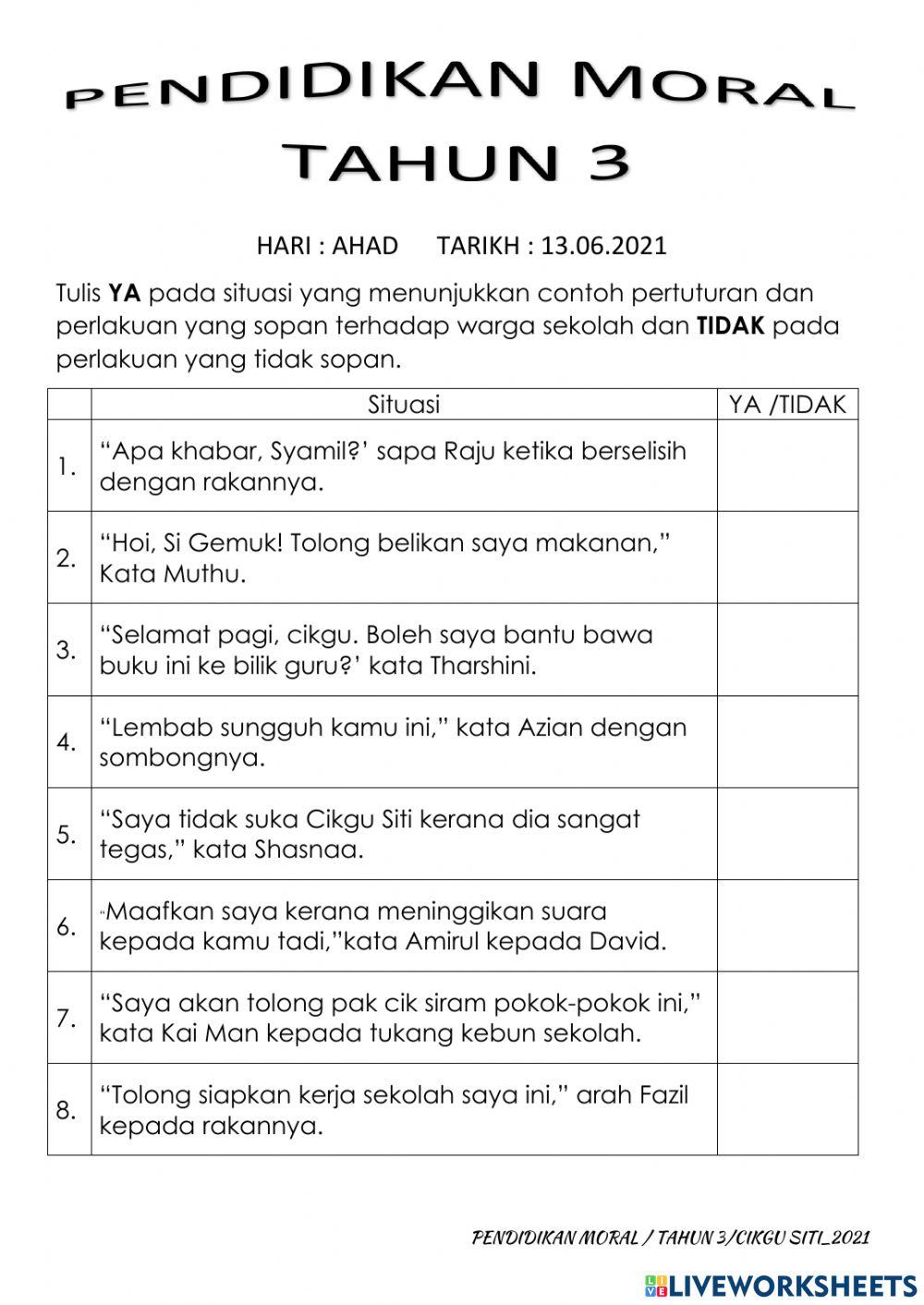 Beradab sopan pekerti terpuji