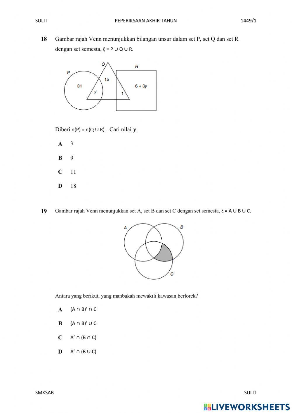 Ulangkaji matematik tingkatan 4