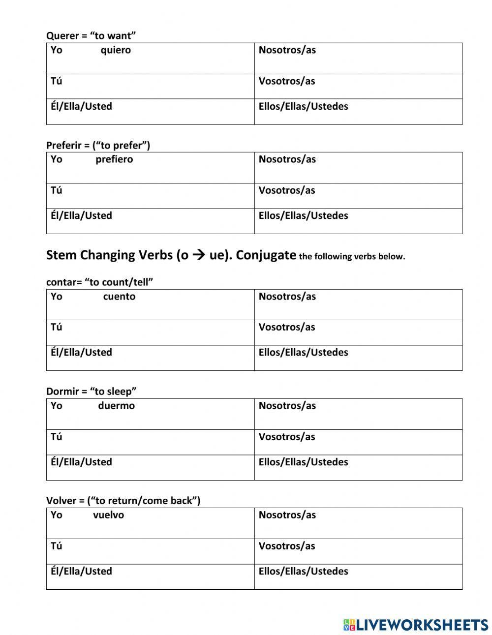 Avancemos 1 Unidad 4.1 - Práctica