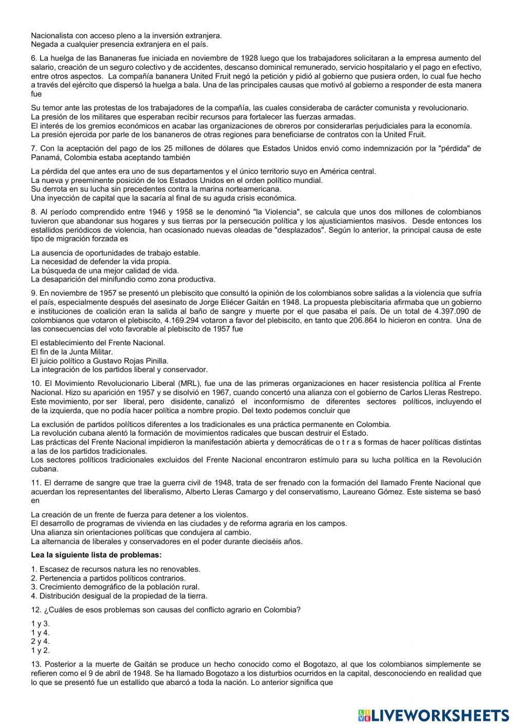 Colombia en el siglo XX