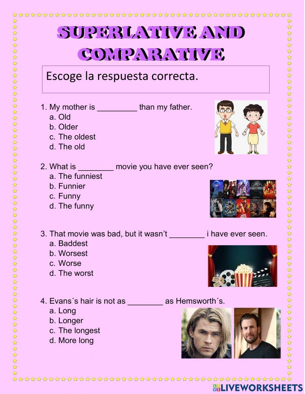 Superlative and comparative