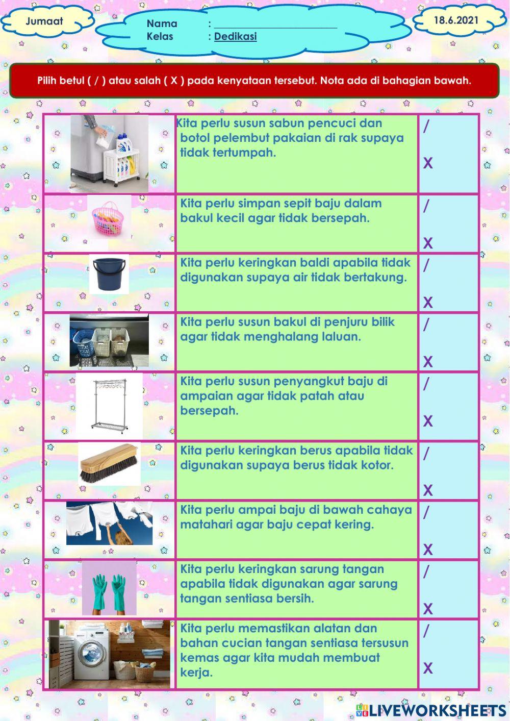 Cara Simpan Alatan dan Bahan Mendobi