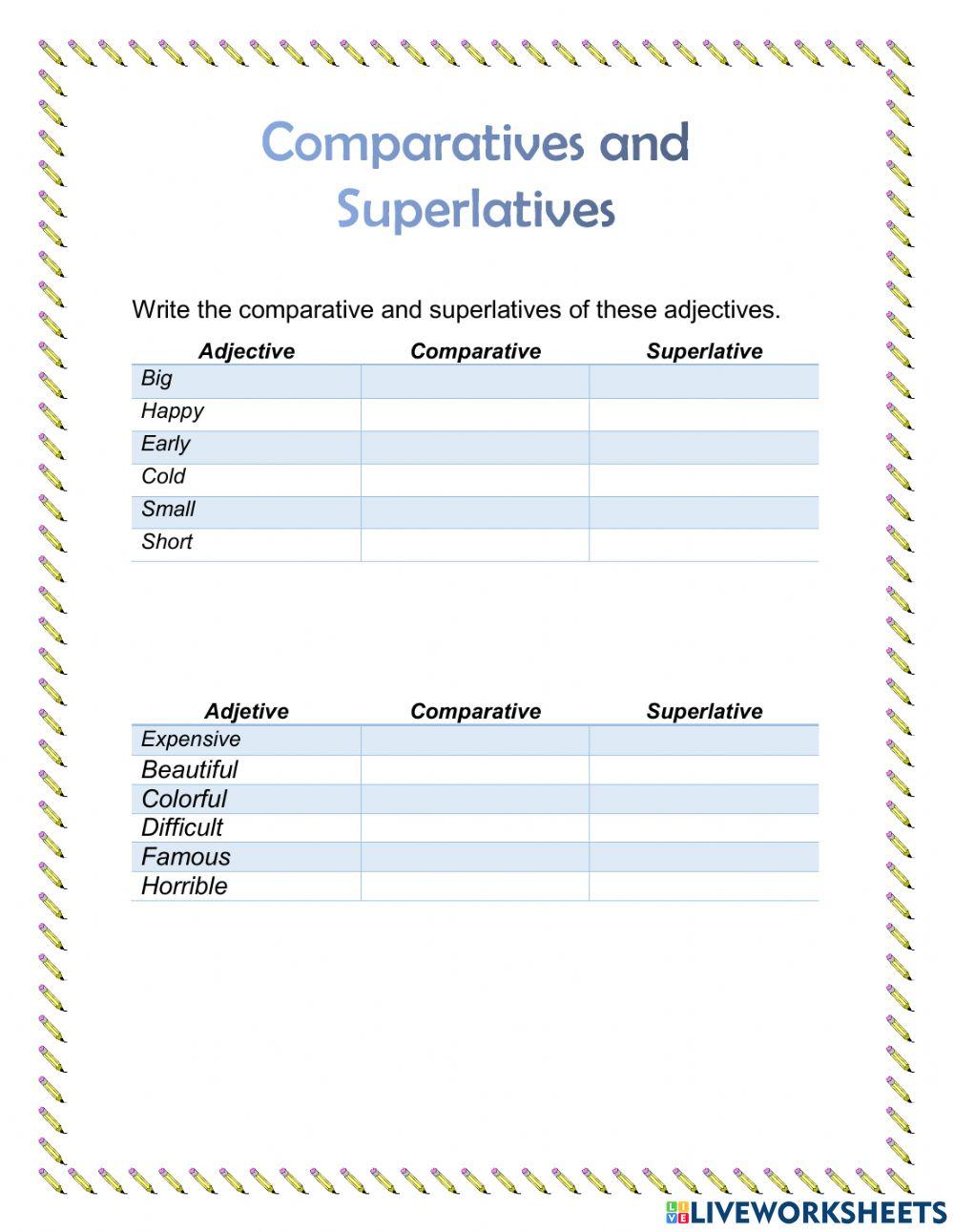 Comparatives and superlatives