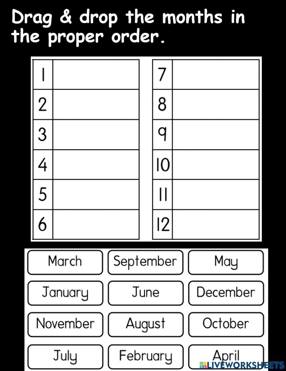 Cefr get smart module 4, months in order