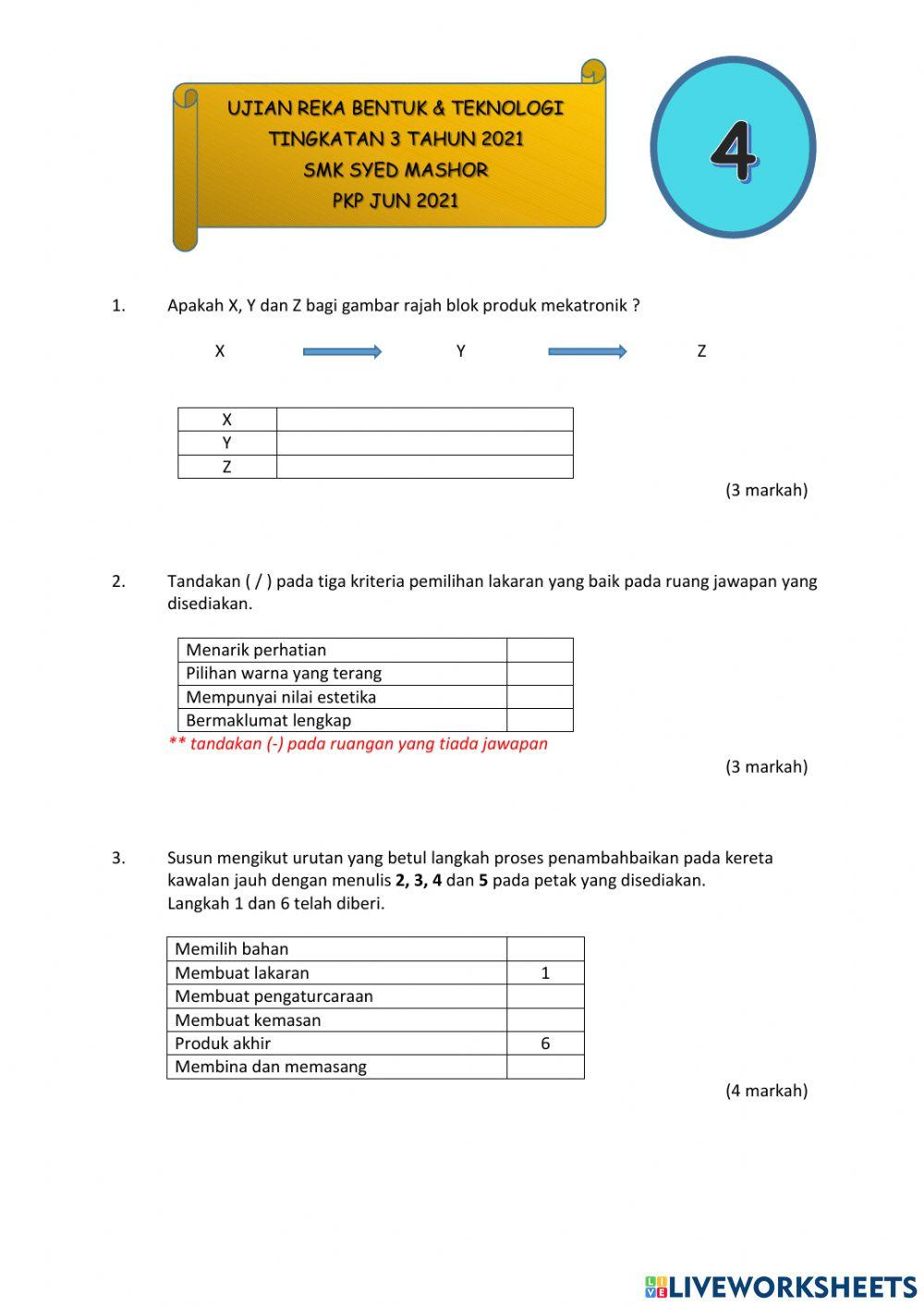 Ujian RBT T3 Bil.4 2021