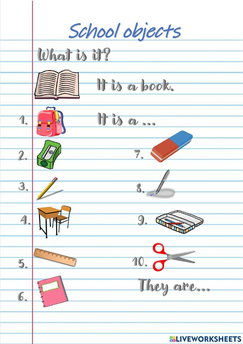 School objects - speaking