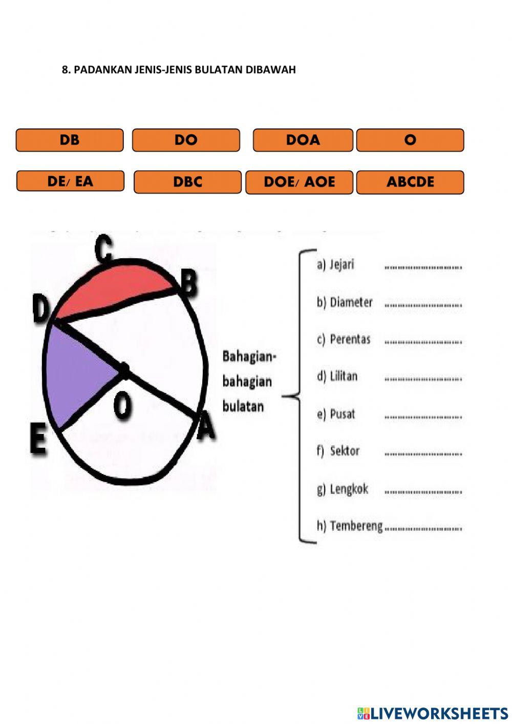 MATEMATIK TINGKATAN 2: Bab 5: bulatan (bahagian bulatan)