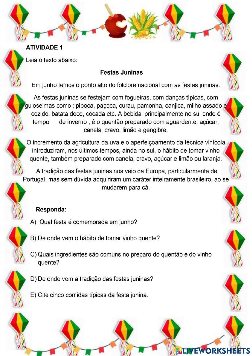 Língua Portuguesa: Texto: Festa Junina