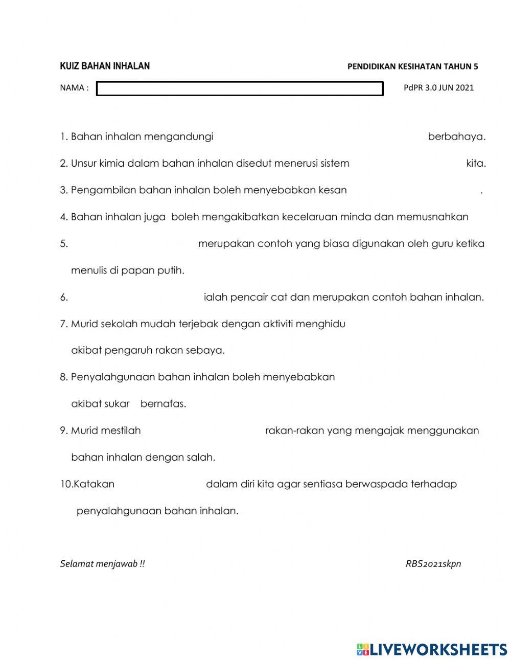 Pendidikan kesihatan tahun 5