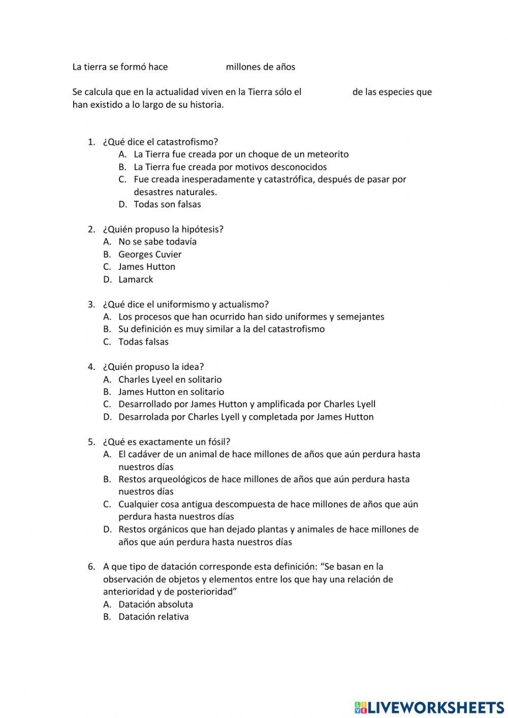 Estudio de la historia de la tierra