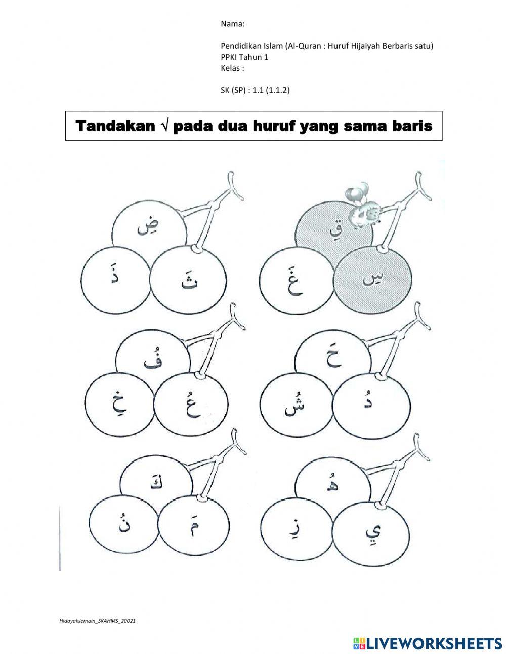 Huruf hijaiyah tunggal sama baris 1.1.2 PPKI Tahun 2