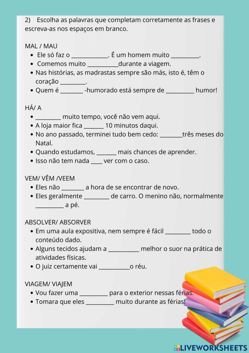 Erros comuns em língua portuguesa