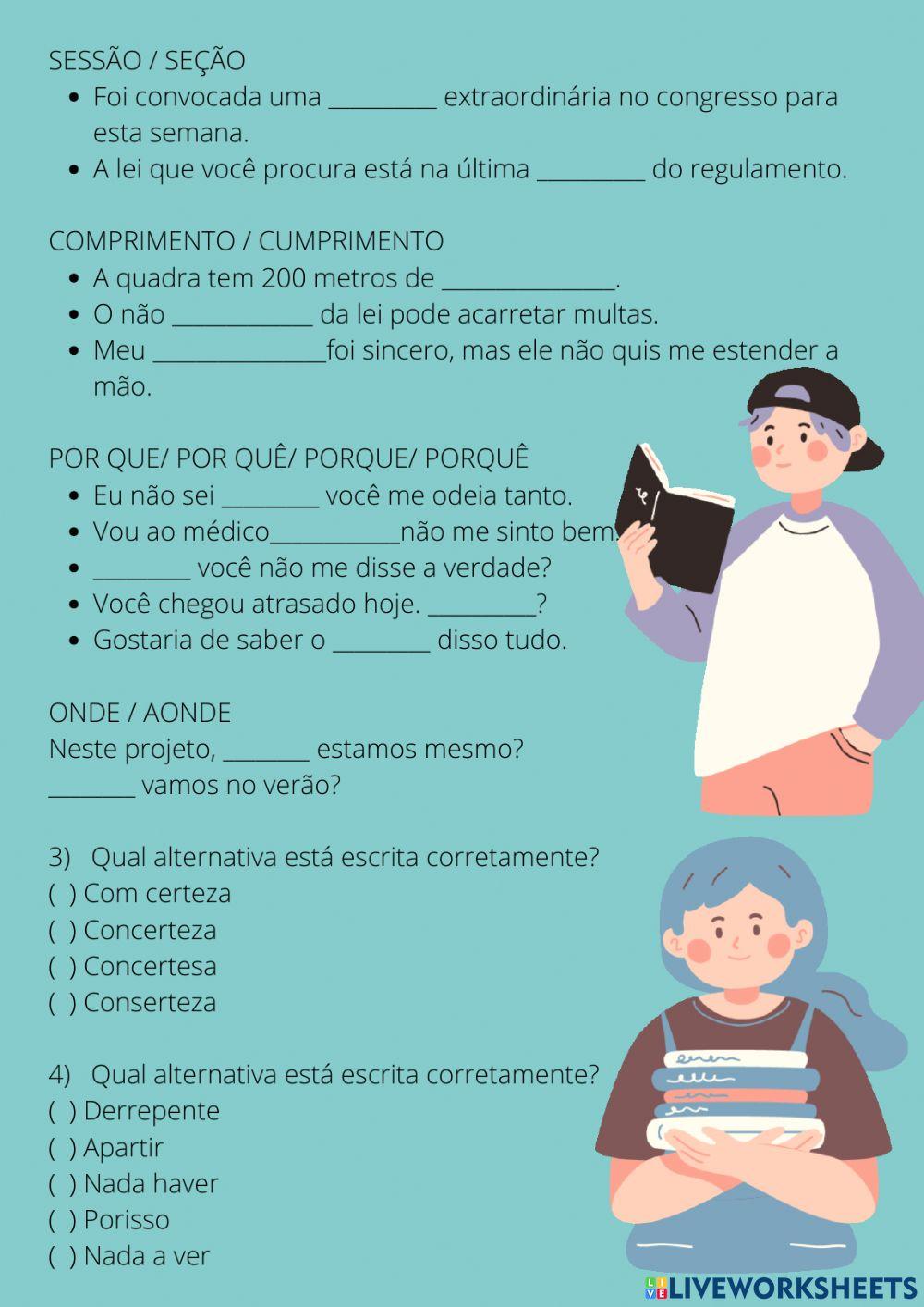 Erros comuns em língua portuguesa