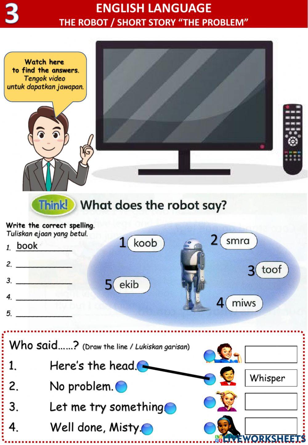 The robot-Parts of body- I can- I can't
