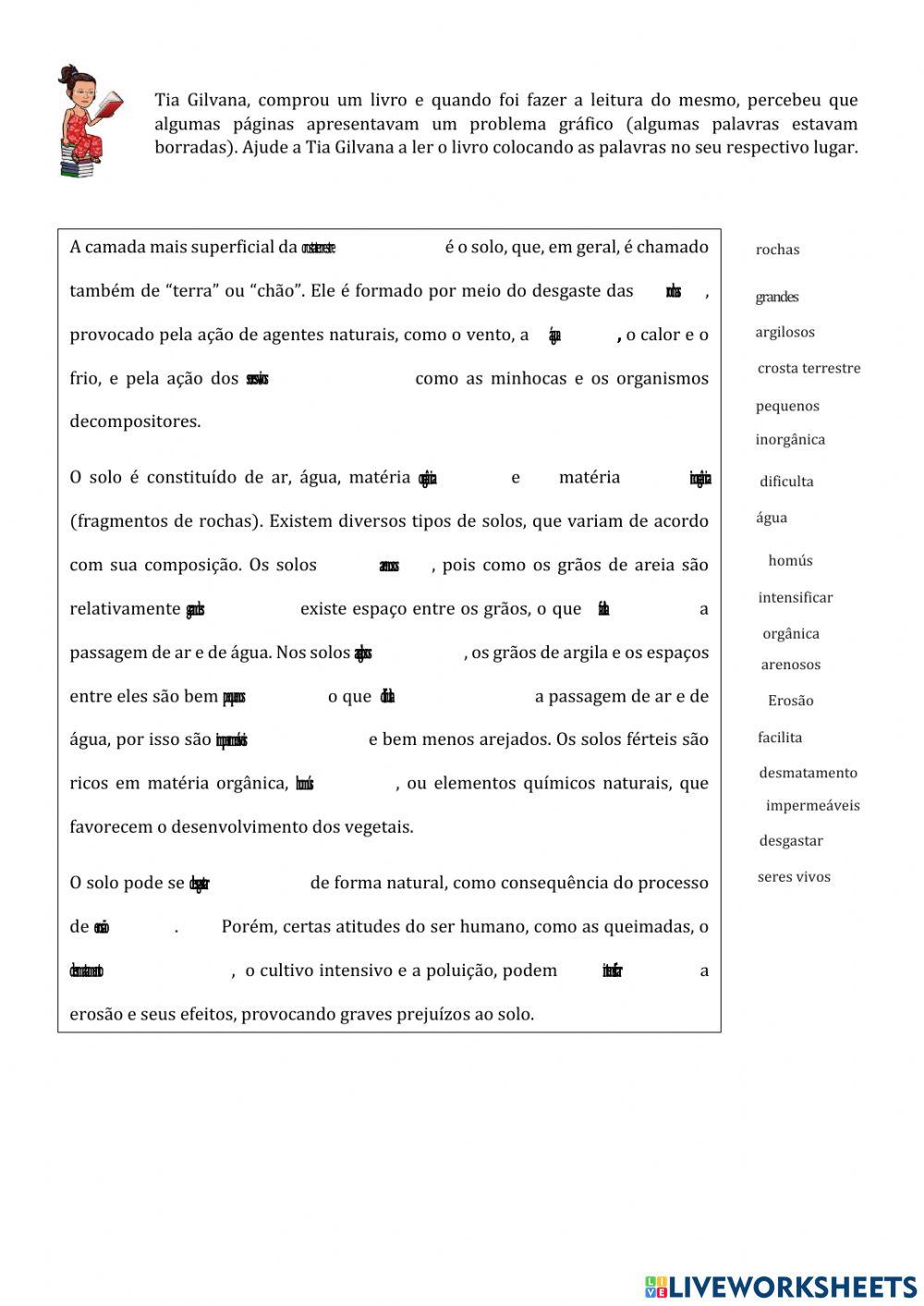 Atividade de Revisão de Ciências
