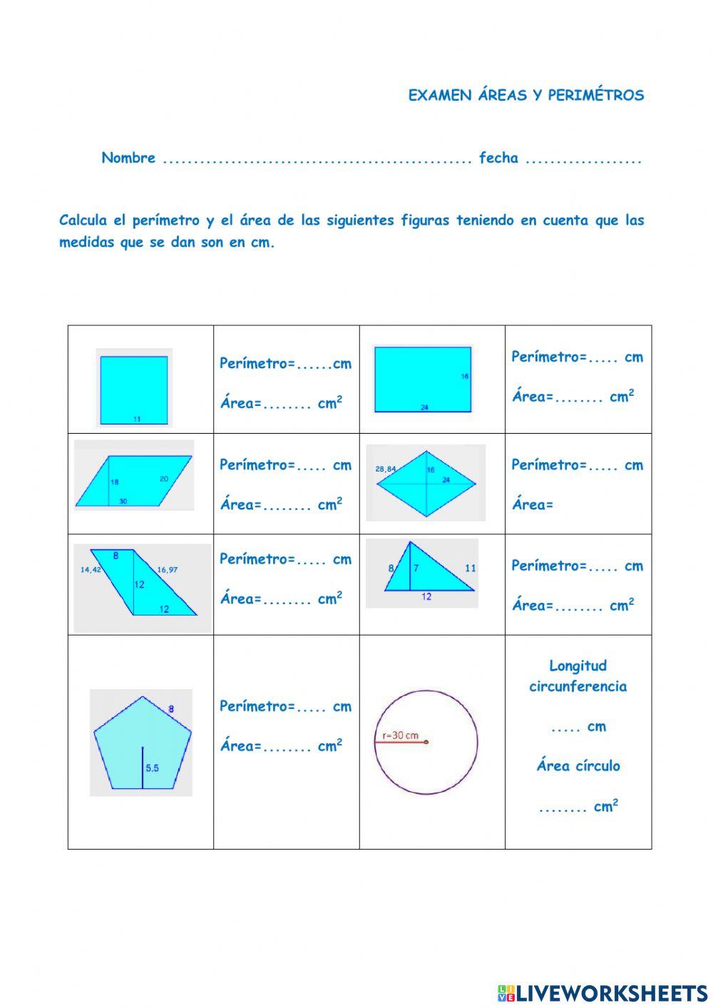 Perímetros y áreas