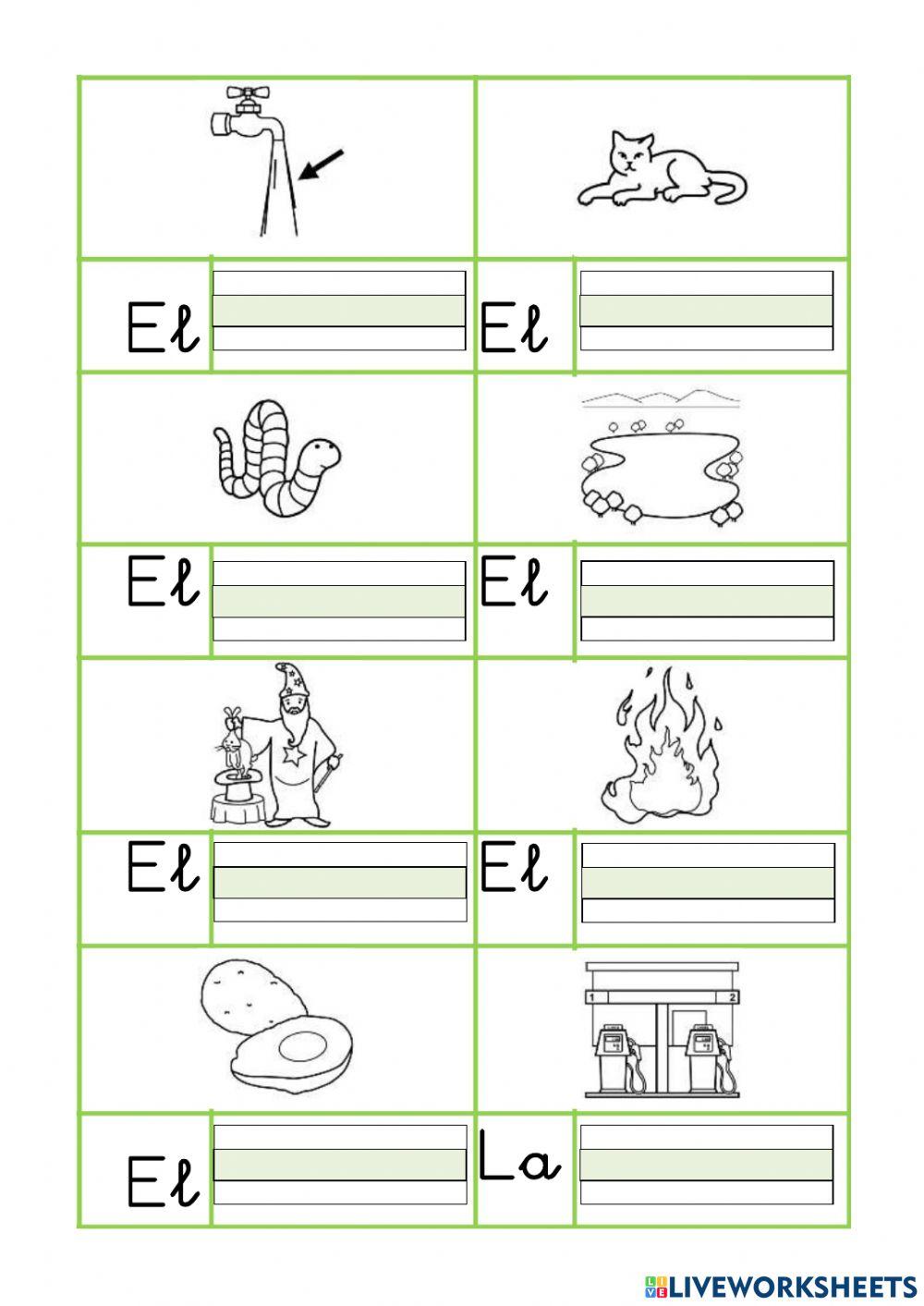 Fonema g  grafía ga go gu