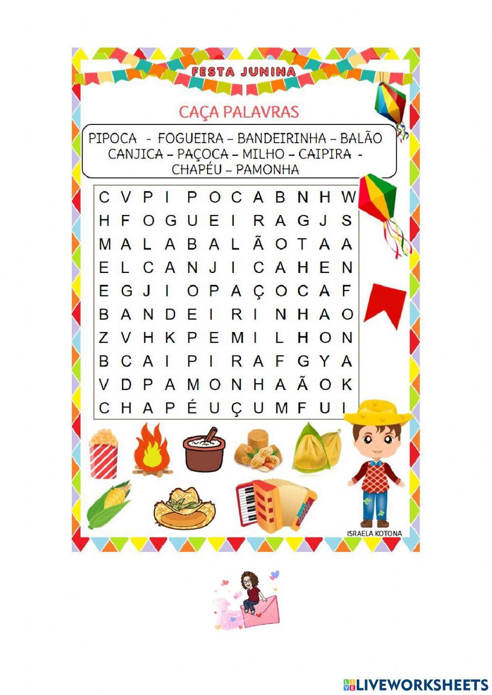 Sílabas iniciais e caça palavras