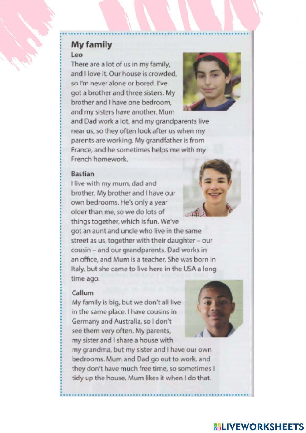 Reading and writing Part 2