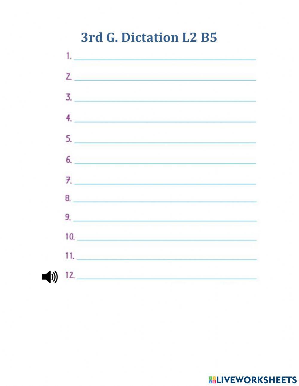 3rd G. Dictation L2 B5
