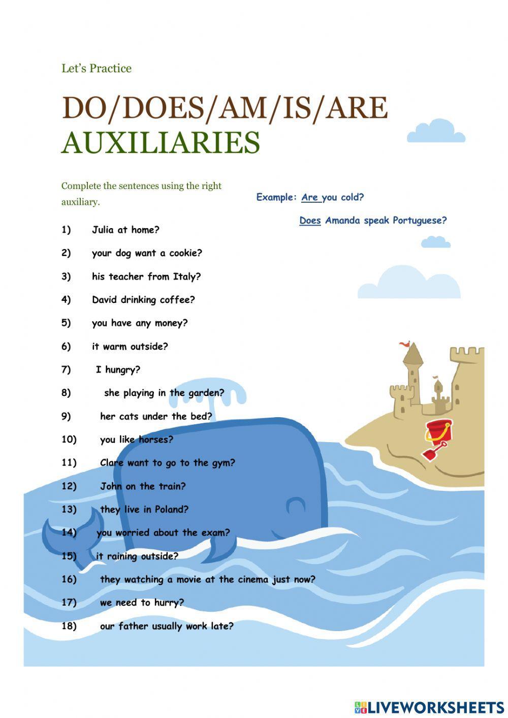 Укажите do does am are is