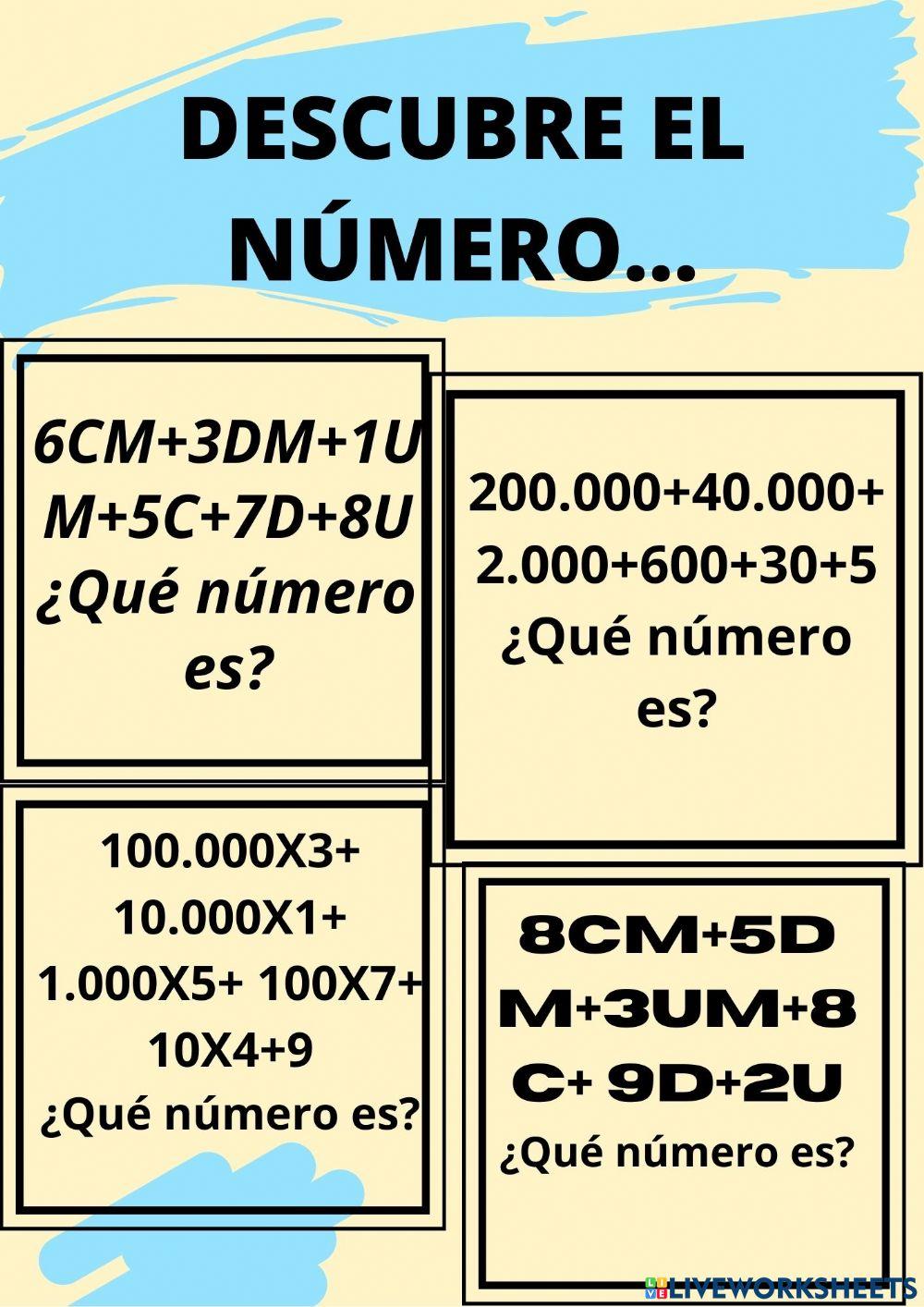 Composición de números de 6 cifras