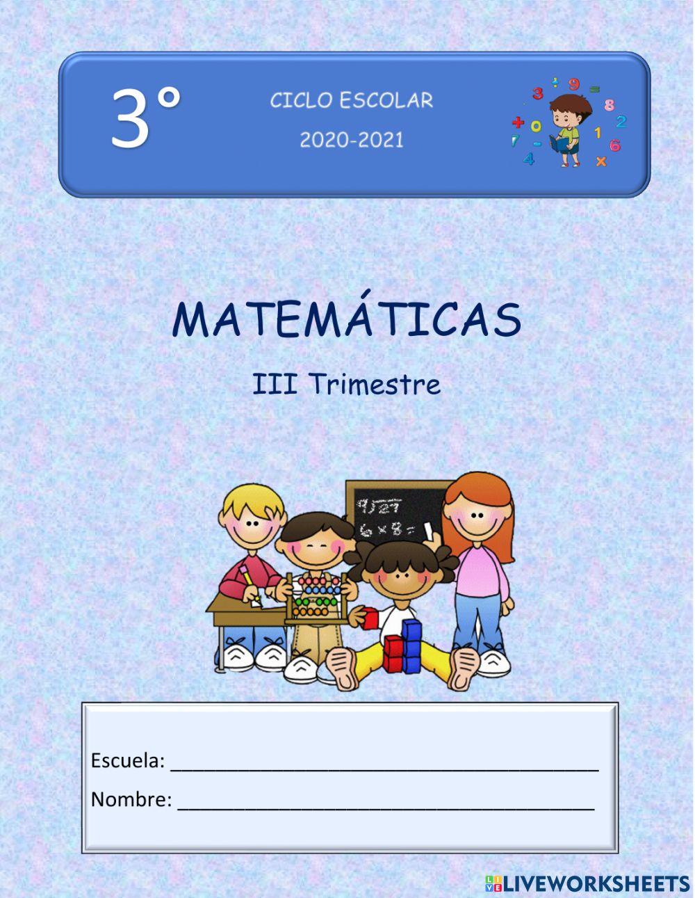 Evaluación tercer trimestre 3° matemáticas