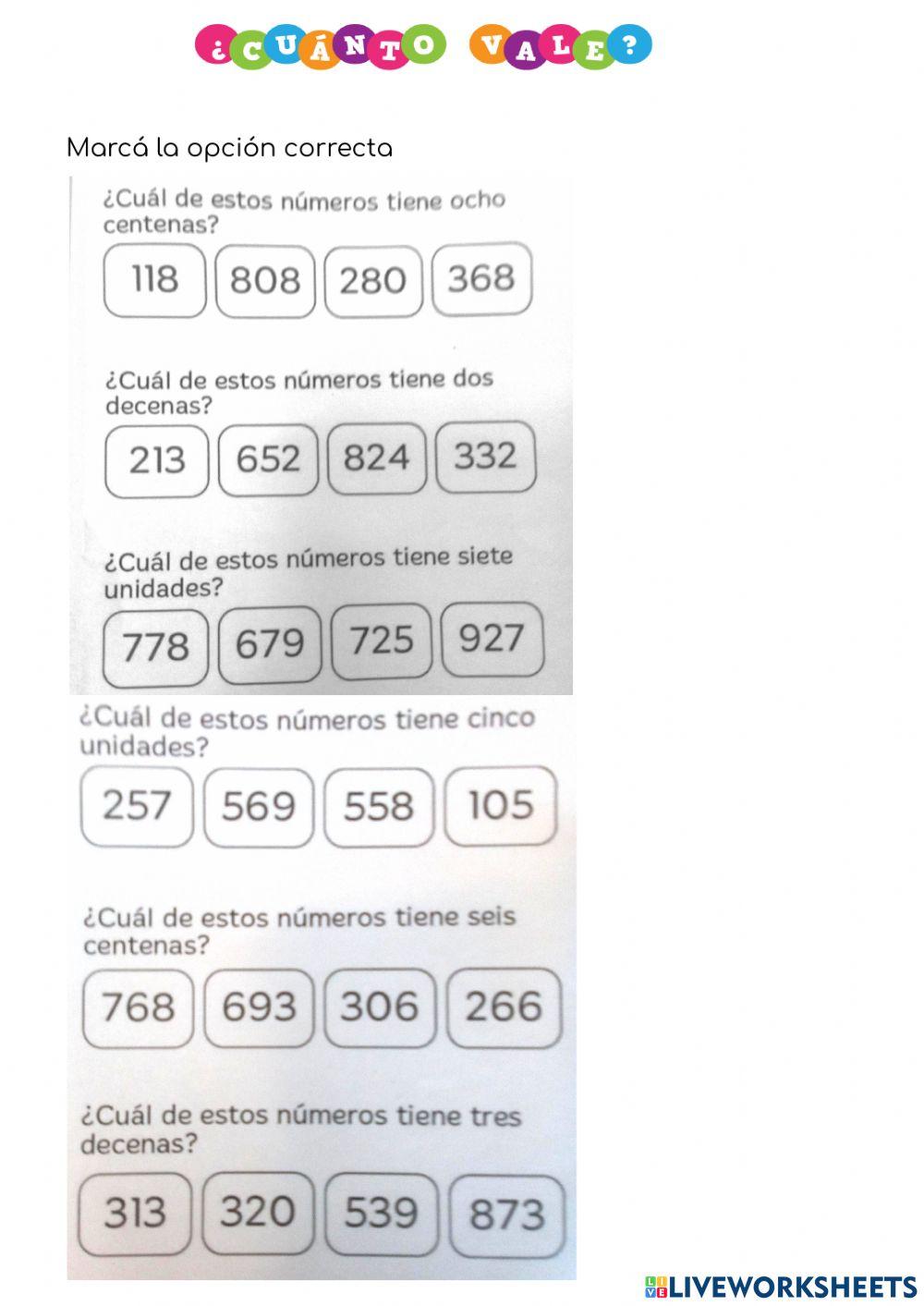 Valor posicional Centena