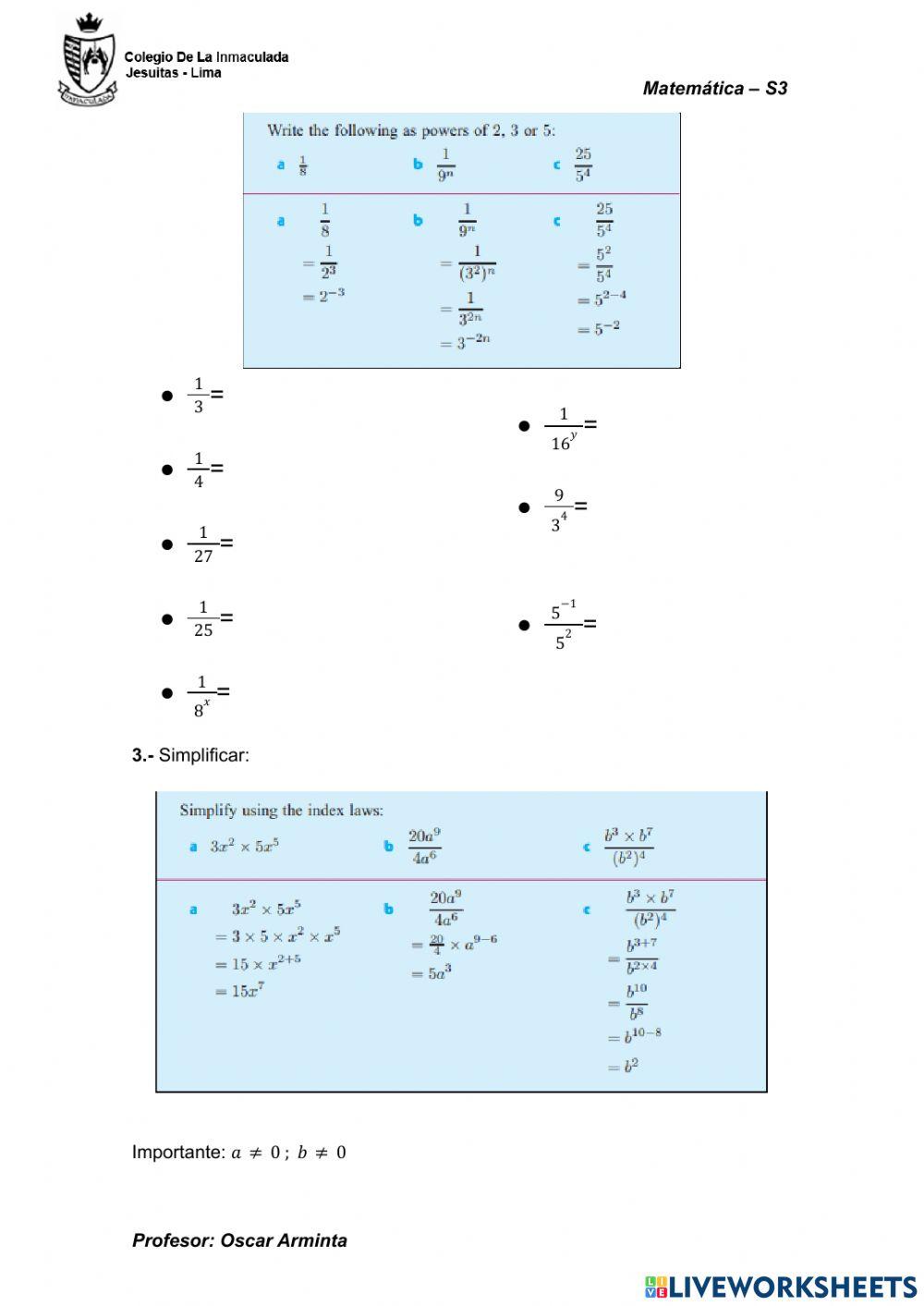 Potenciación 3 (propiedades)