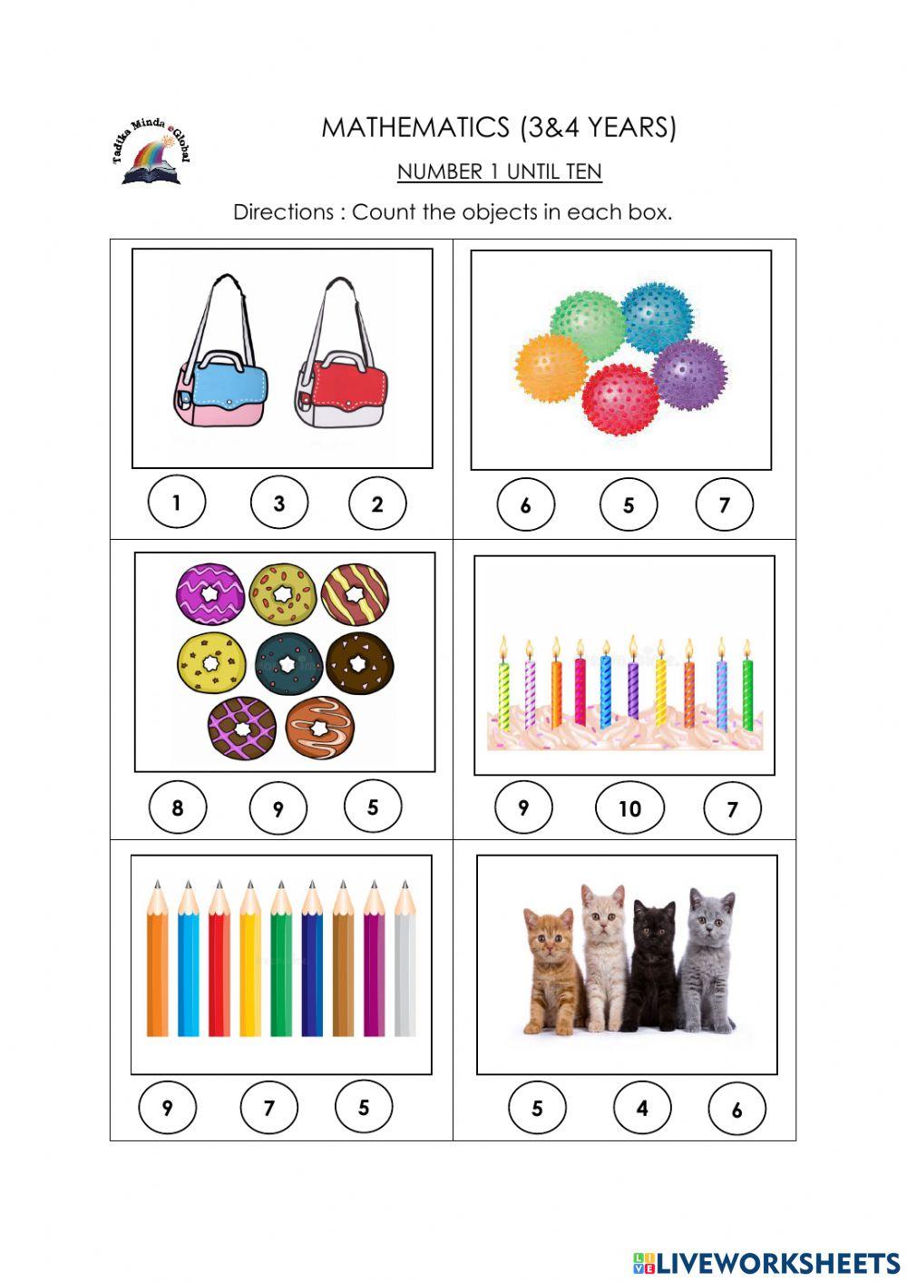3 & 4 Years: Maths (Counting 1)