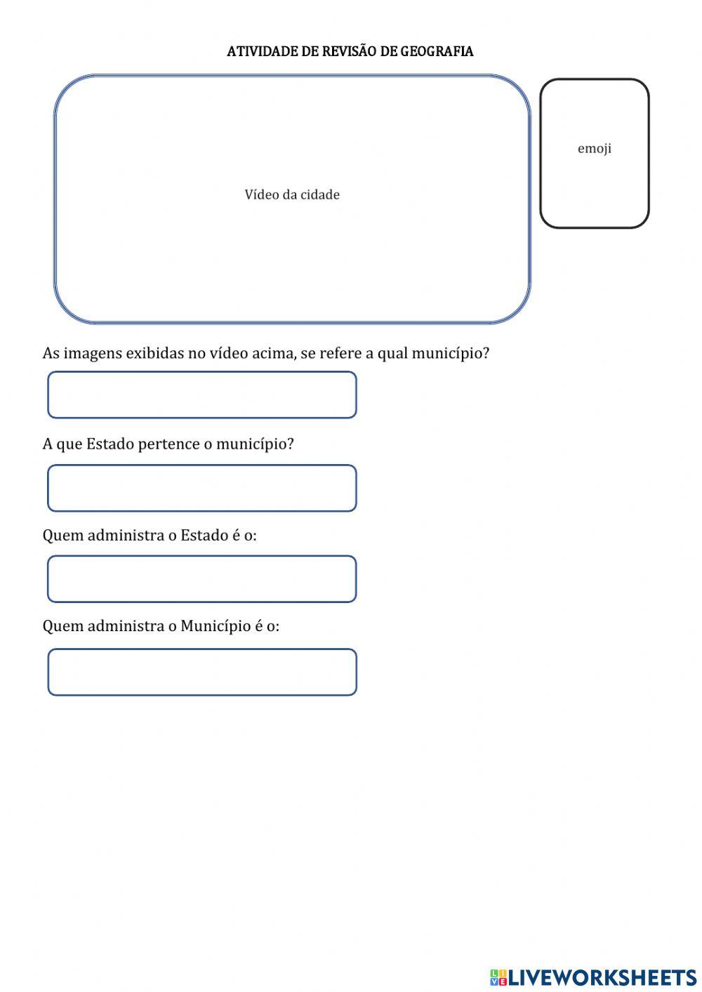 Atividade de Revisão de Geografia