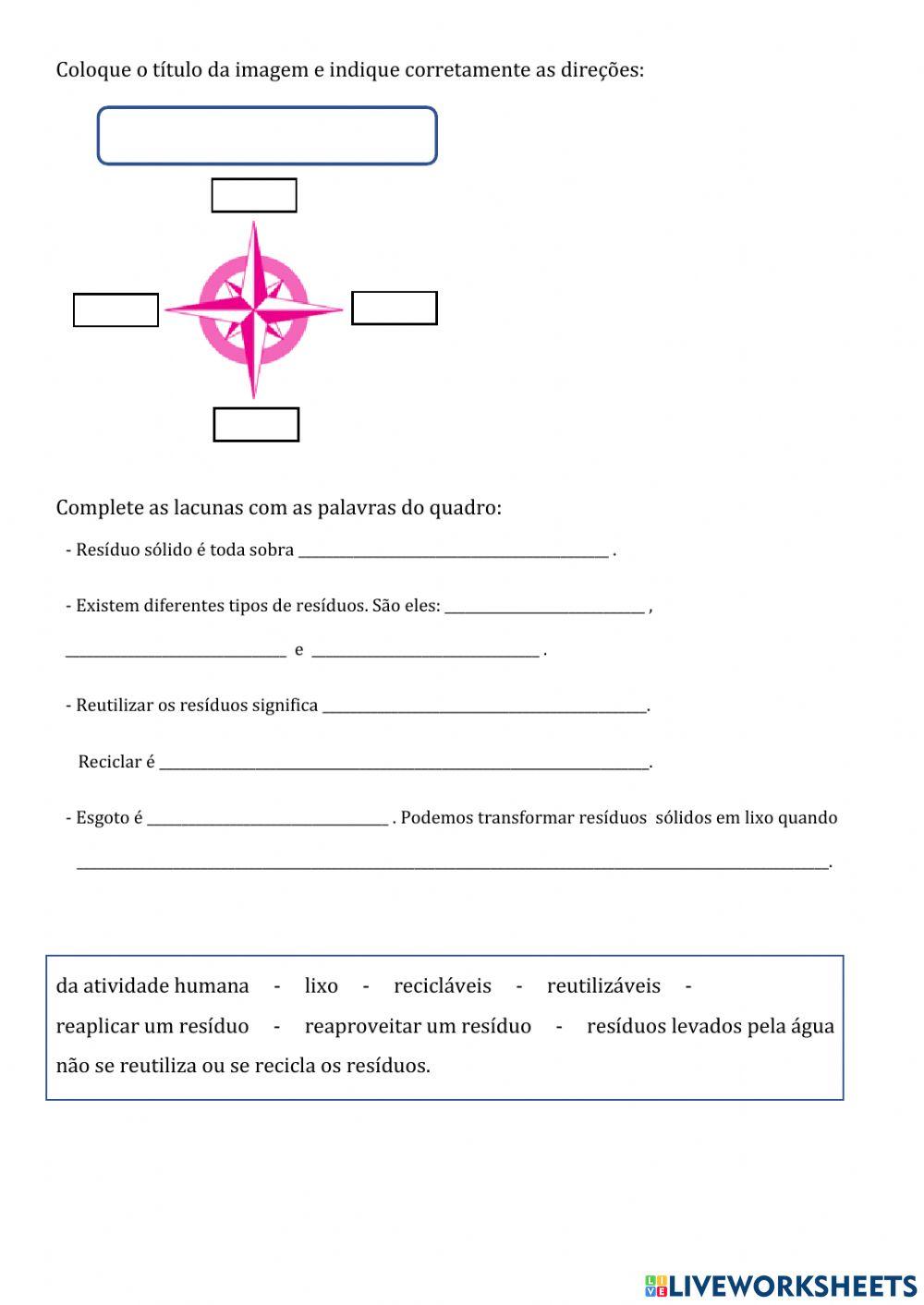 Atividade de Revisão de Geografia