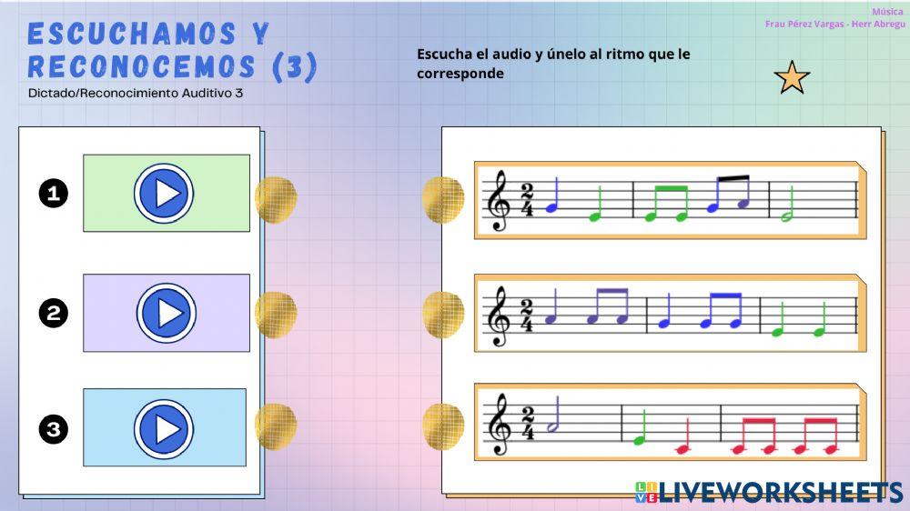 Dictado-reconocimiento auditivo 3 (3ro a 6to grado)