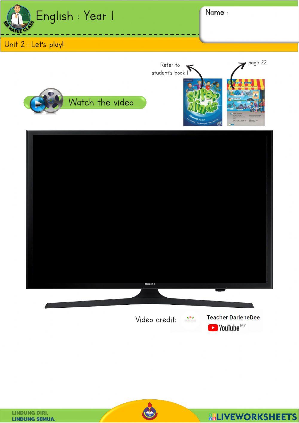 English Y1 - Let's play 1