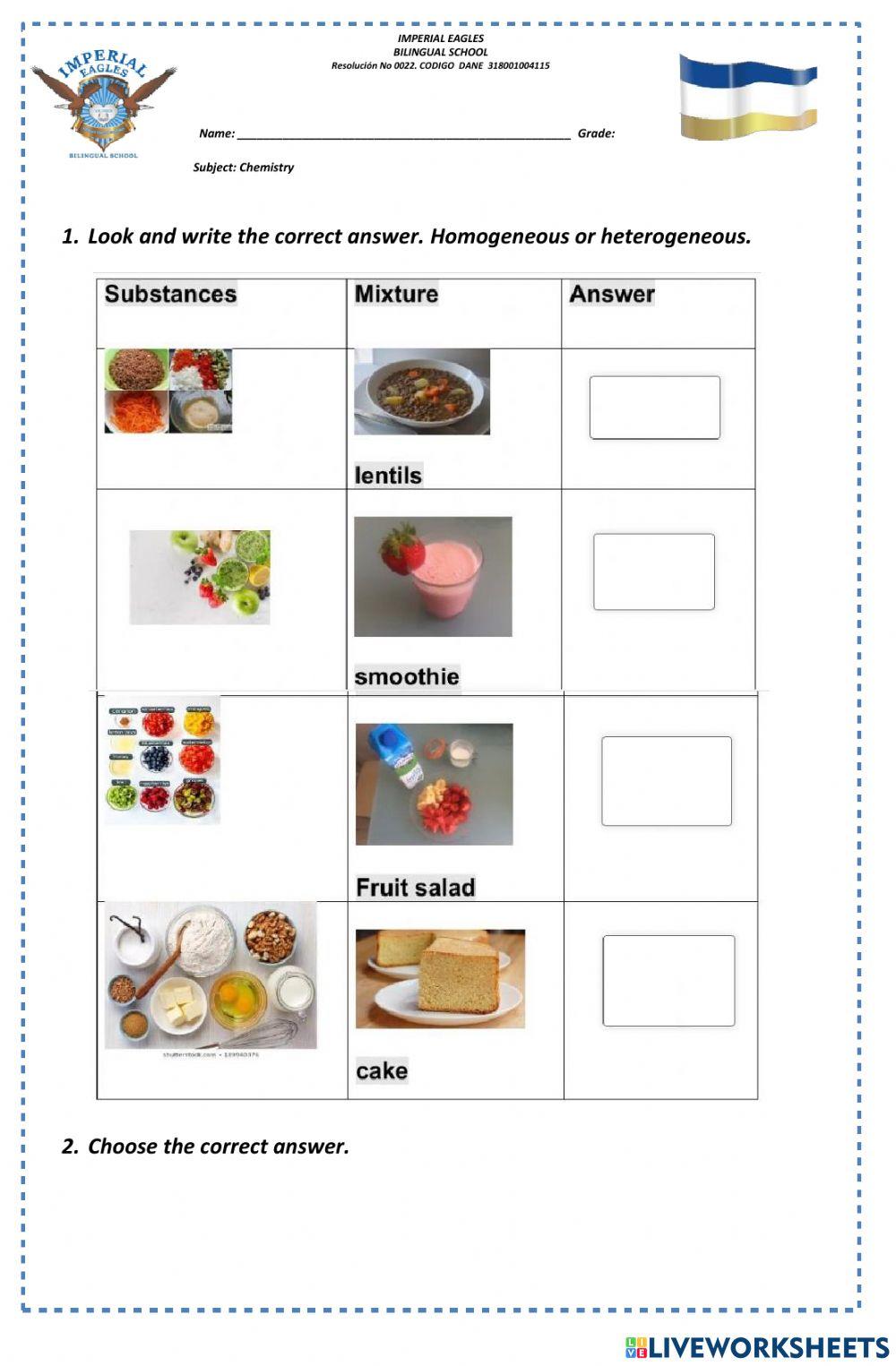 Physical and chemical changes